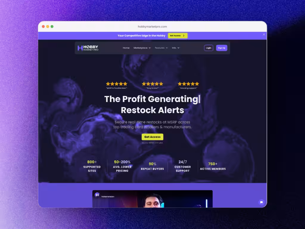 Hobby Market Pro website, designed and built by Surefaze