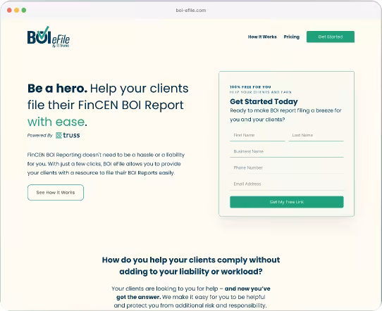 Example of a website designed by Surefaze