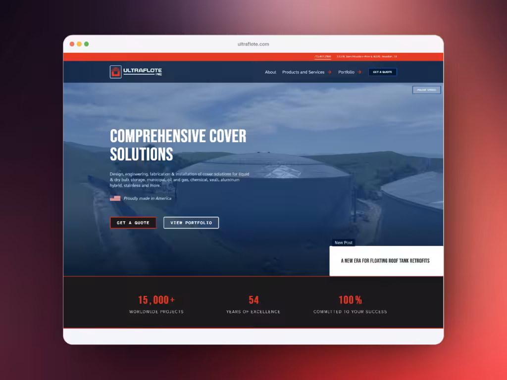 Ultraflote website, designed and built by Surefaze